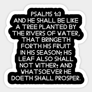 Psalm 1:3 King James Version Bible Verse Typography Sticker